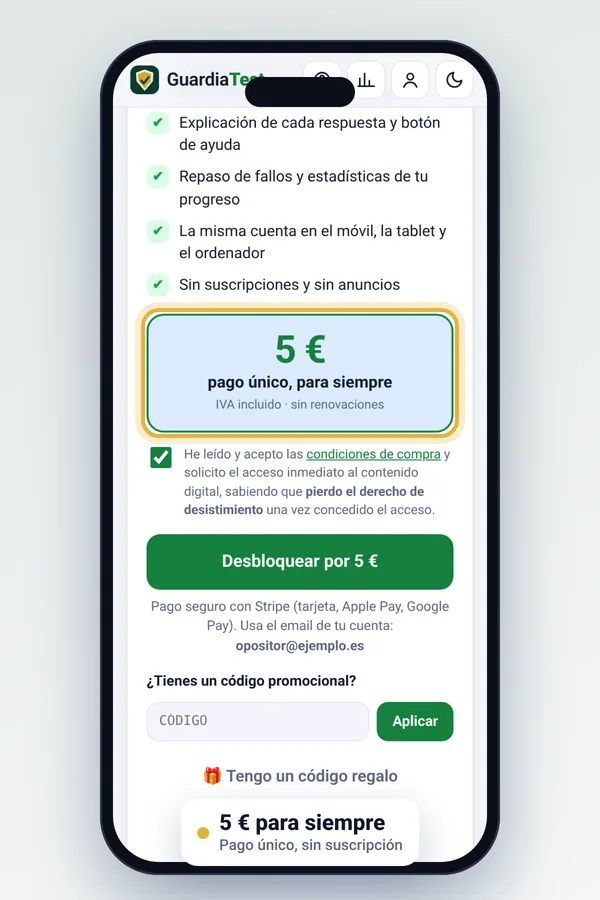 Pantalla de desbloqueo por 5 euros
